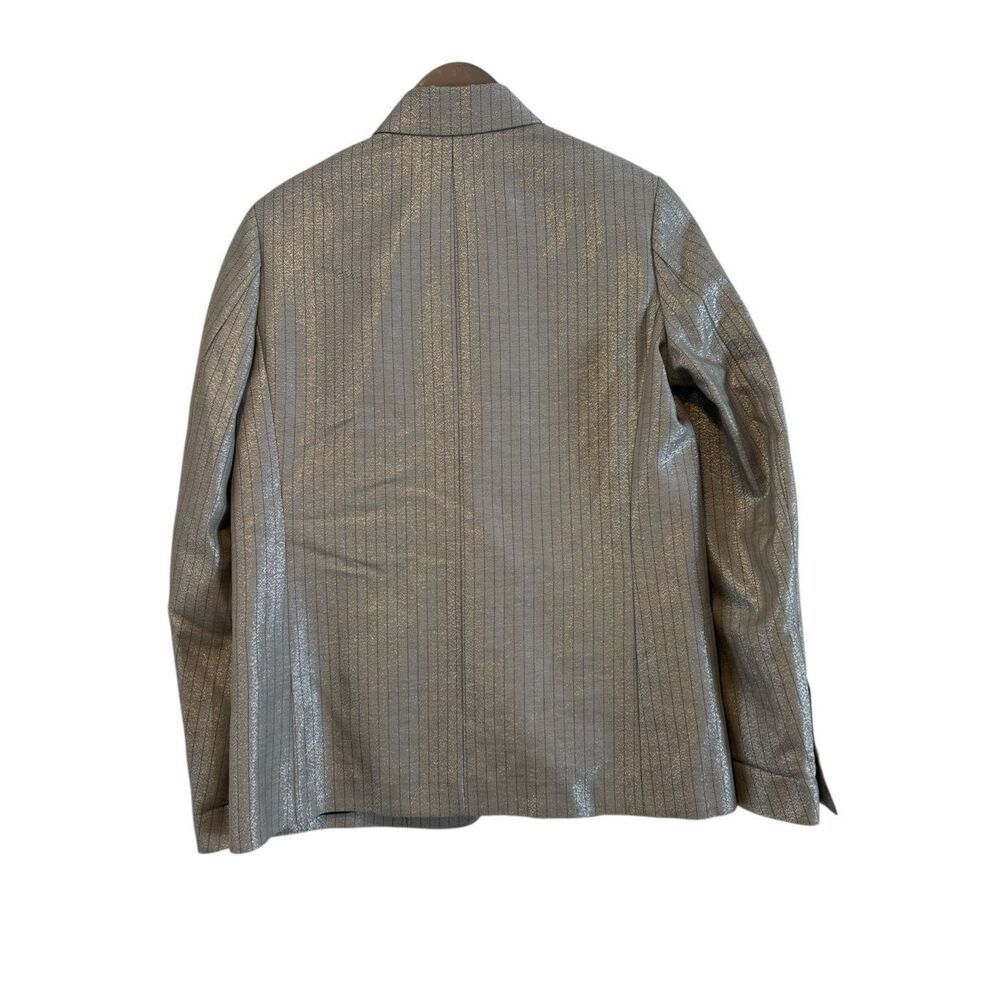Golden Goose Virgin Wool Metallic Shimmer Pinstripe Jacket Blazer Size Small - Picture 2 of 8